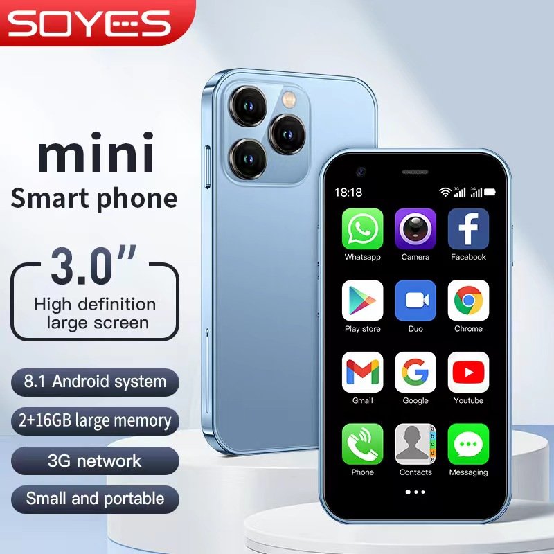 new coming mini smart phone 2024 3G android 8.1 quad core dual sim card long time standby gaming phone soyes xs15
